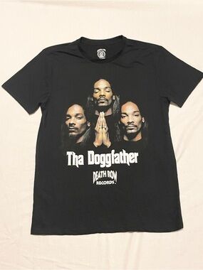 Snoop Dogg Death Row Records Tha Doggfather Graphic Tee Black Medium Rap T-Shirt
